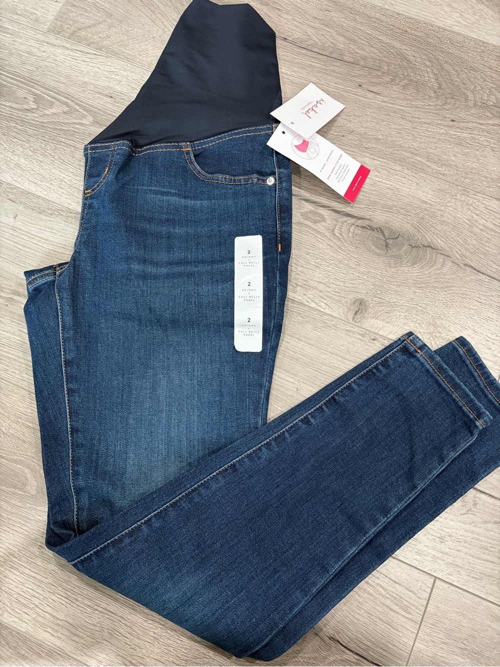Maternity Dark Blue Skinny Jeans with Stretch Panel